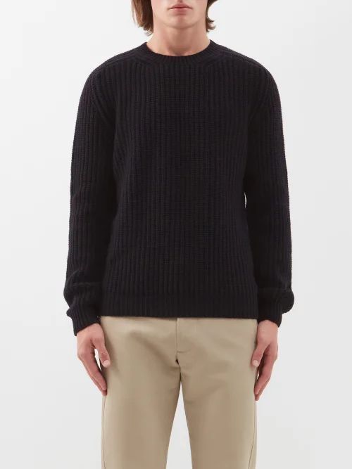 Chris Ribbed Cashmere Sweater - Mens - Black