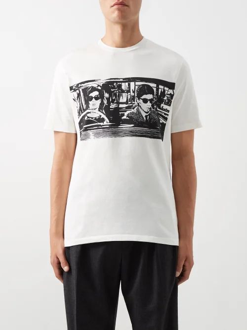 Cinema Screen Organic-cotton T-shirt - Mens - White