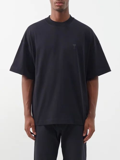 Ami De Caur Organic-cotton Oversized T-shirt - Mens - Black