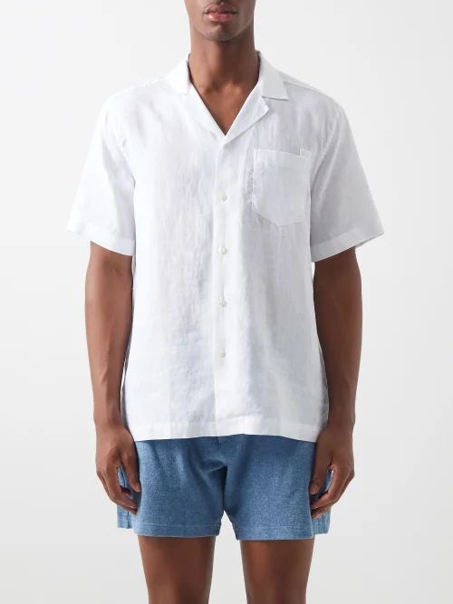 Angelo Linen-voile Shirt - Mens - White