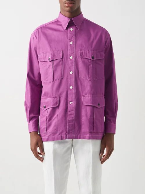 The Shell Collector Cotton-twill Overshirt - Mens - Pink