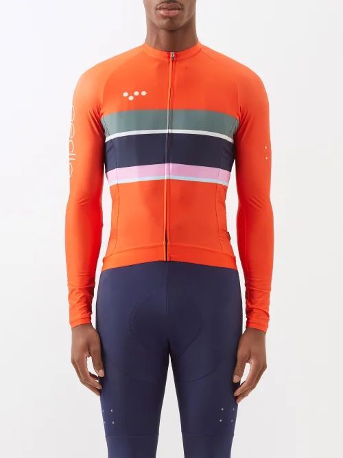 Heritage Luxe Striped Jersey Cycling Top - Mens - Orange