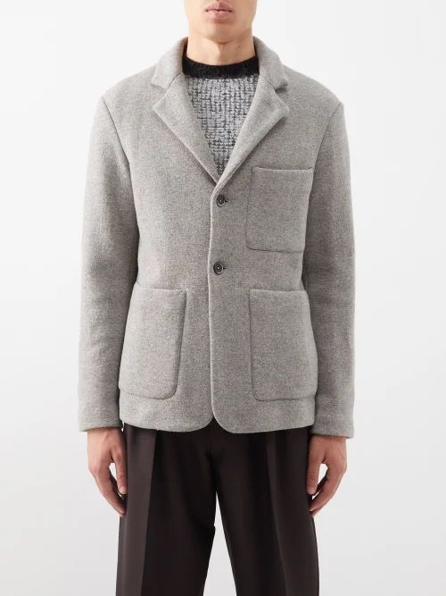 Refada Patch-pocket Wool-blend Blazer - Mens - Grey
