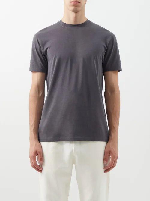 Lyocell-blend Jersey T-shirt - Mens - Grey