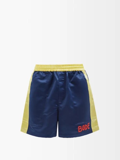 Essex Stadium Satin Shorts - Mens - Blue