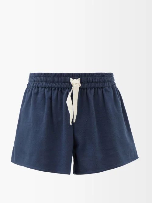 Drawstring-waist Cotton Shorts - Mens - Navy