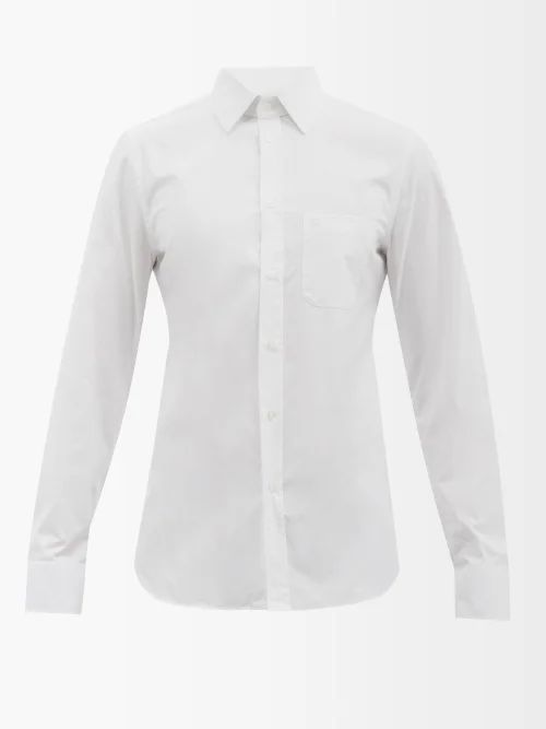 Patch-pocket Cotton-oxford Shirt - Mens - White