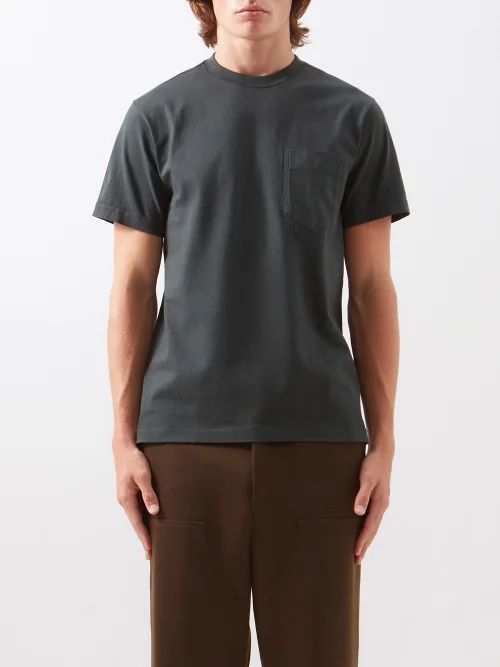Balta Patch-pocket Cotton-jersey T-shirt - Mens - Dark Green
