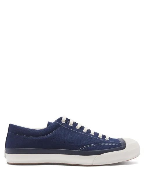 Gym Court Vulcanised-rubber Canvas Trainers - Mens - Navy