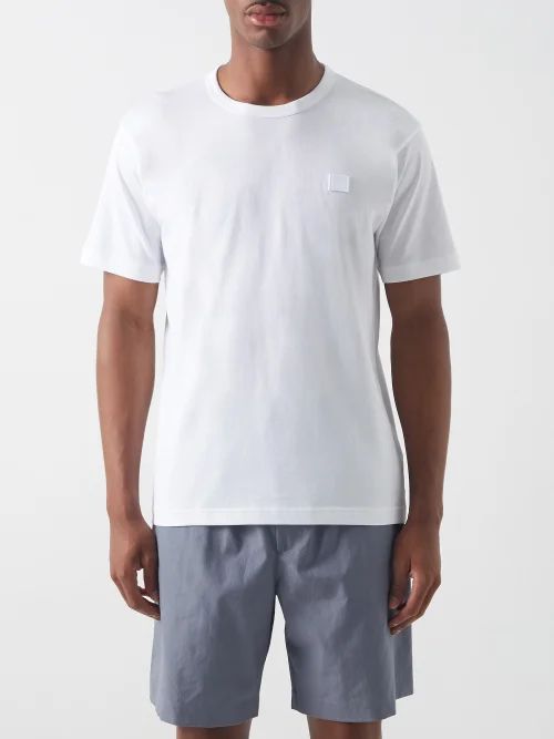 Face-logo Cotton-jersey T-shirt - Mens - White