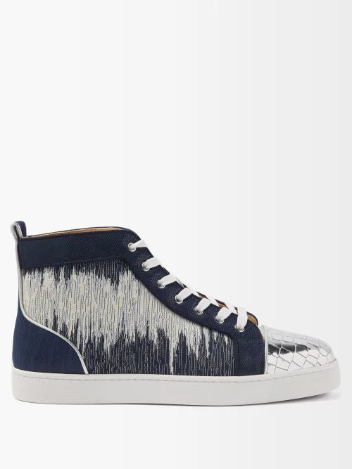 Louis Orlato Jacquard High-top Trainers - Mens - Navy White