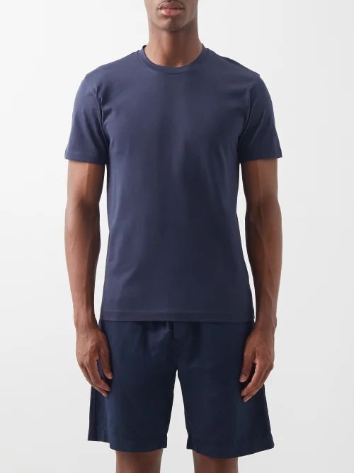 Riviera Organic-cotton Jersey T-shirt - Mens - Navy