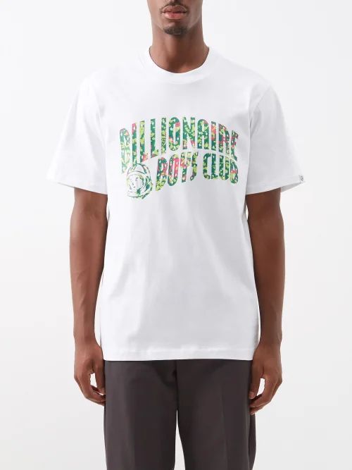 Jungle Camo Arch Logo-print Cotton T-shirt - Mens - White