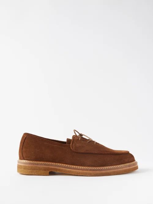 Olivier Suede Boat Shoes - Mens - Brown