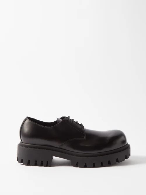 Sergent Lug-sole Leather Derby Shoes - Mens - Black