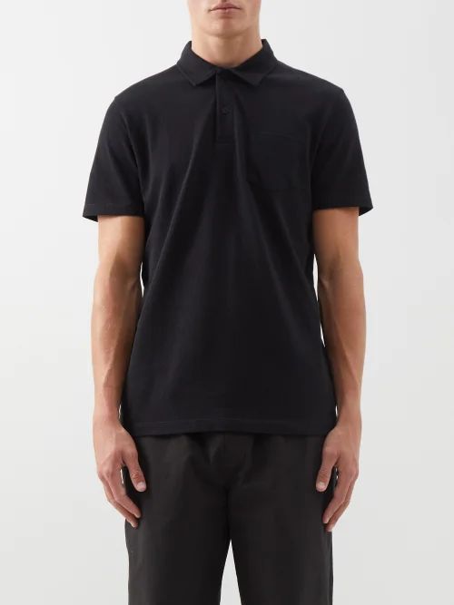 Riviera Sea Island-cotton Polo Shirt - Mens - Black