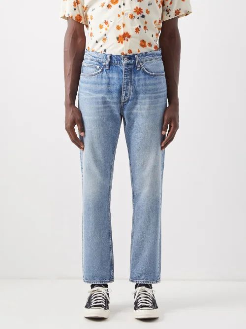 Cropped Straight-leg Jeans - Mens - Blue