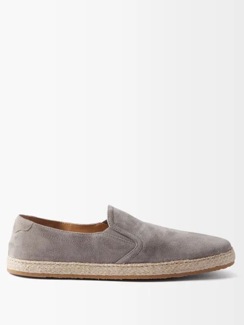 Suede Boat Shoes - Mens - Grey