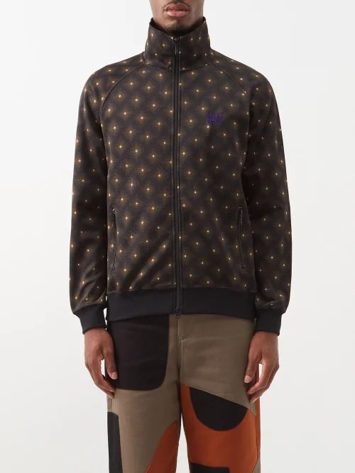 Butterfly-embroidered Jacquard Track Jacket - Mens - Black