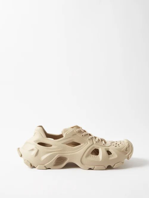 Hd Cutout Rubber Trainers - Mens - Nude