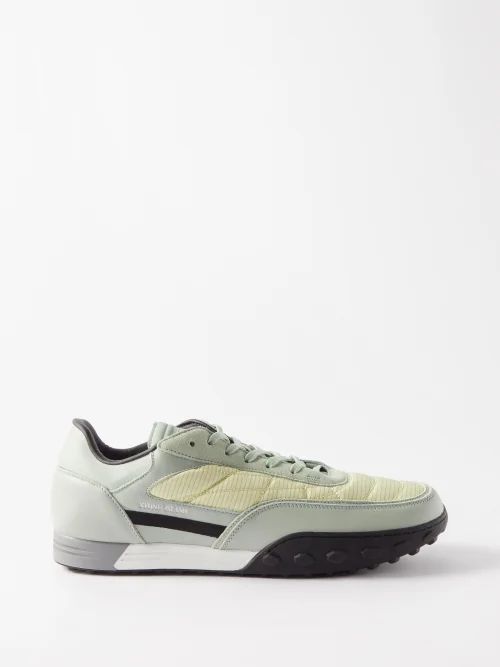 S0202 Ripstop And Suede Trainers - Mens - Light Green