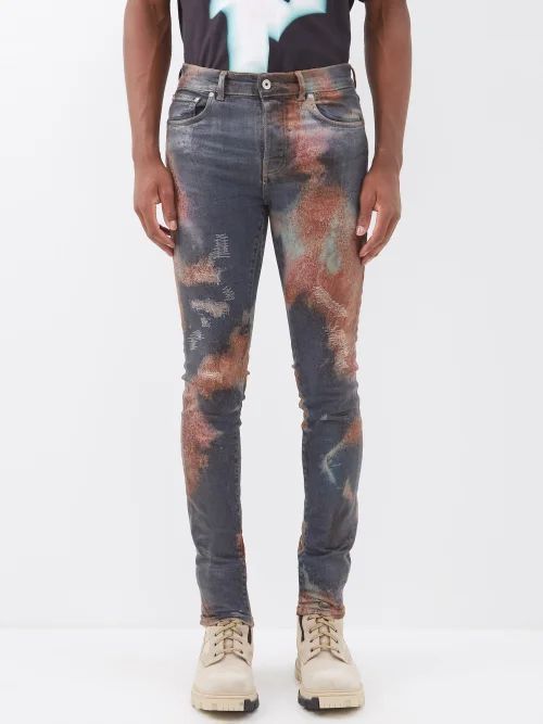 Distressed Skinny Jeans - Mens - Indigo