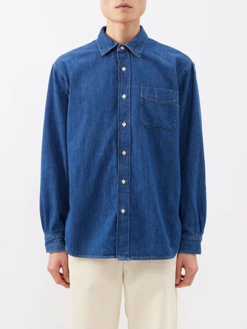 Filip Organic-denim Shirt - Mens - Blue