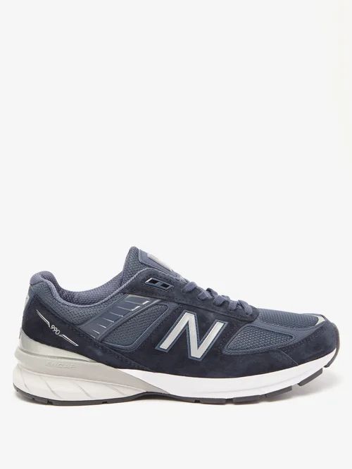 990v5 Suede And Mesh Trainers - Mens - Navy