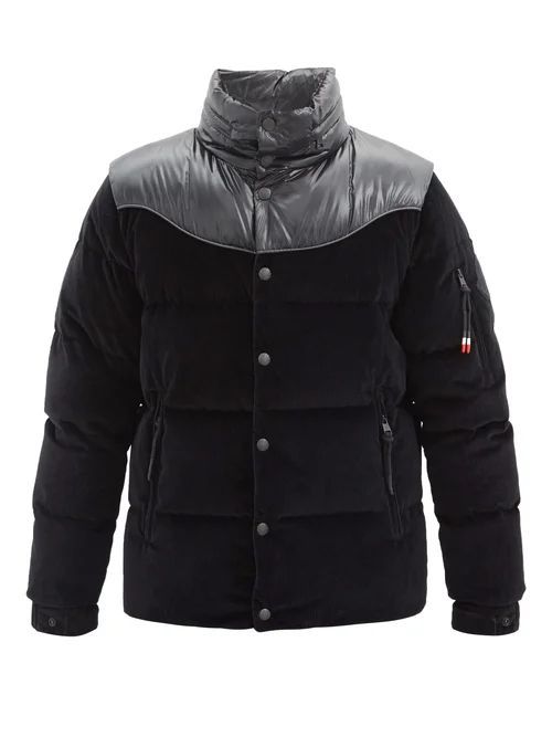 1952 - Hooded Quilted Down Corduroy Jacket - Mens - Black