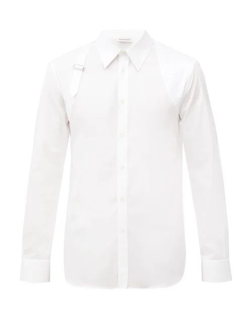 Alexander Mcqueen - Harness Cotton-blend Poplin Shirt - Mens - White