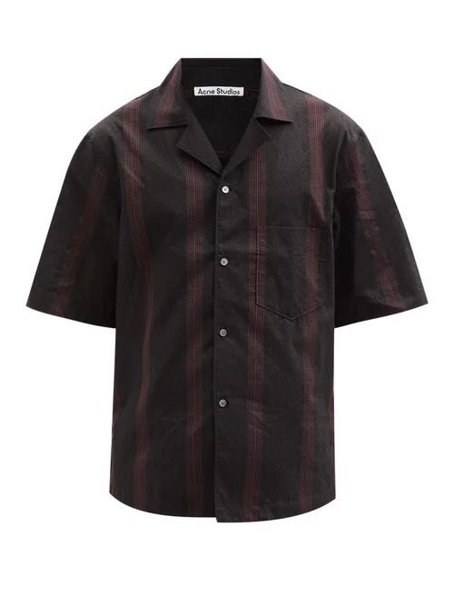 Acne Studios - Striped Cotton-blend Jacquard Shirt - Mens - Black Multi