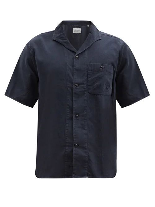 Albam - Miles Cotton-needlecord Shirt - Mens - Navy