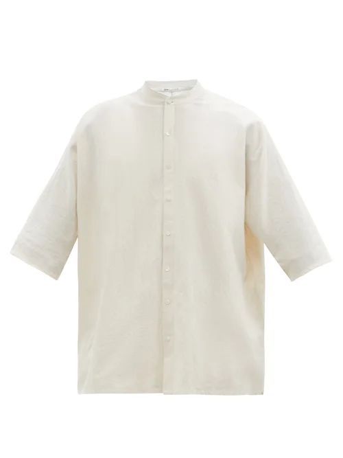 11.11 / Eleven Eleven - Drop-shoulder Organic-cotton Canvas Shirt - Mens - Cream