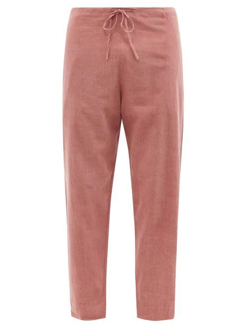 11.11 / Eleven Eleven - Pleated Cropped Cotton-khadi Trousers - Mens - Pink