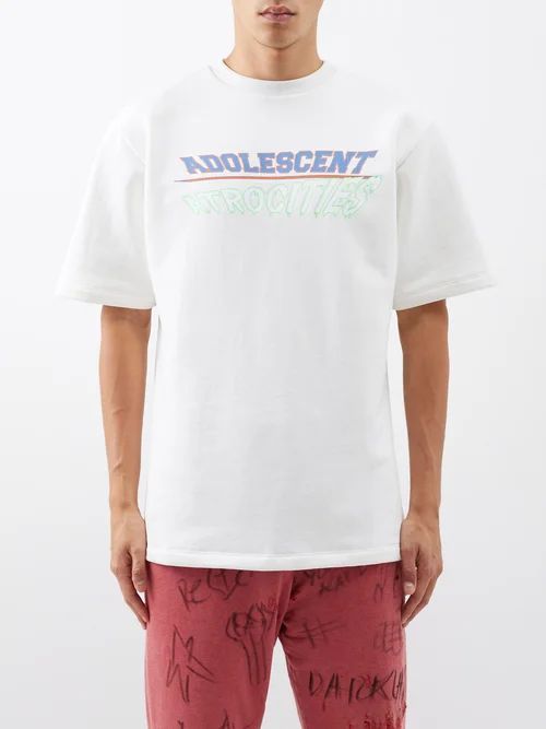Adolescent Atrocities Cotton-jersey T-shirt - Mens - White