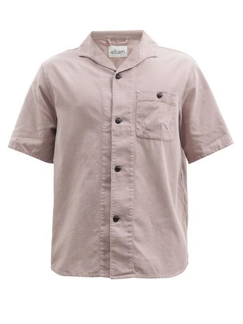 Albam - Miles Cotton-needlecord Shirt - Mens - Purple