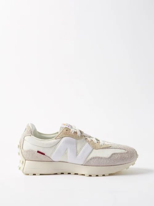 327 Suede And Mesh Trainers - Mens - White