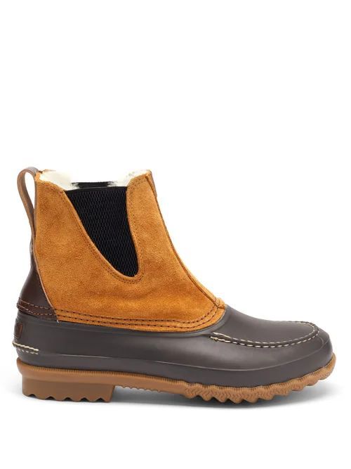 Barn Suede, Leather And Shearling Boots - Mens - Tan Multi