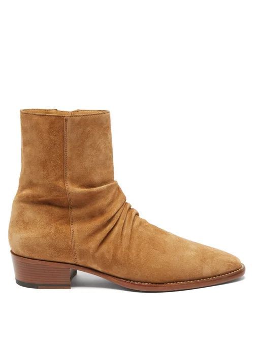 Amiri - Stack Suede Boots - Mens - Brown