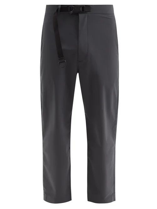 Belted Shell Straight-leg Trousers - Mens - Black