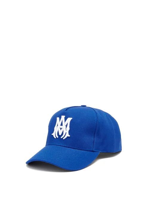 Amiri - Logo-embroidered Cotton-canvas Baseball Cap - Mens - Blue