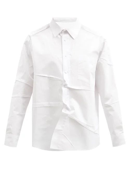 Bianca Saunders - Creased-effect Cotton-poplin Shirt - Mens - White