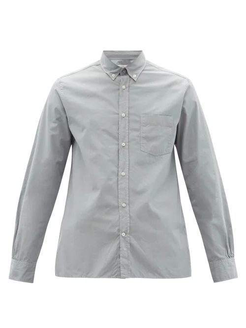 Arsene Cotton-poplin Shirt - Mens - Light Grey