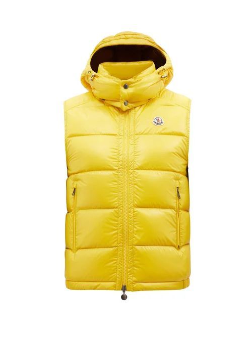 Bormes Hooded Quilted Down Gilet - Mens - Yellow