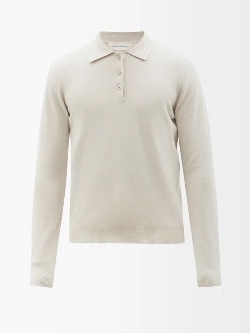 Be For Stretch-cashmere Polo Sweater - Mens - White