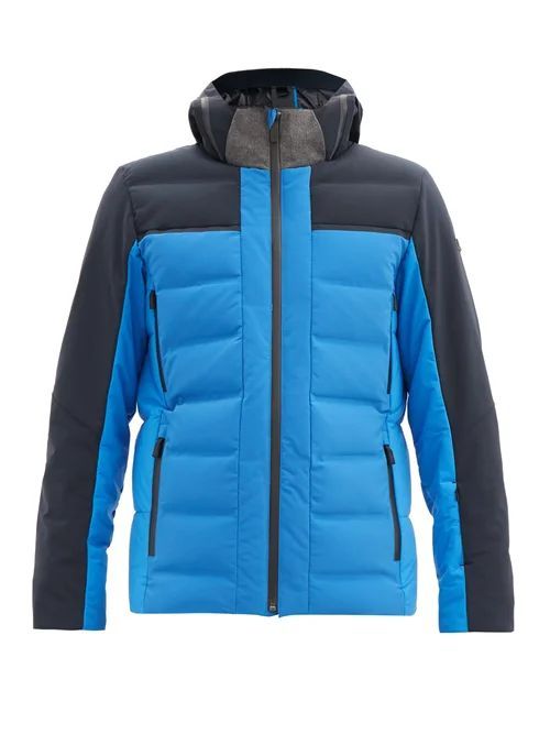 Capranea - Avaloq Hooded Quilted Down Ski Jacket - Mens - Blue