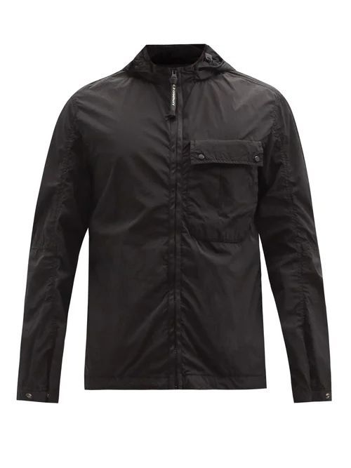 C.P. Company - Goggle-hood Garment-dyed Chrome-r Overshirt - Mens - Black