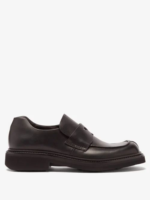 Chunky-sole Leather Loafers - Mens - Black