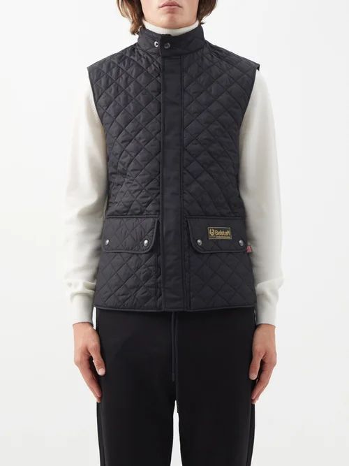 Diamond-quilted Shell Gilet - Mens - Black