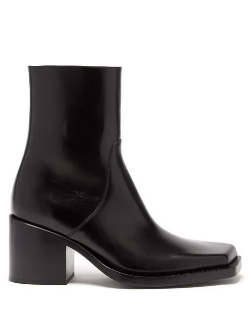 Cut Leather Boots - Mens - Black